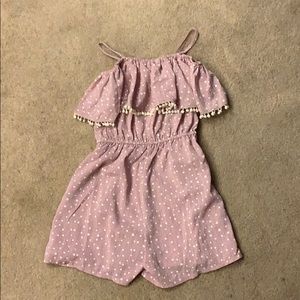 Girls Lilac Polka Dot Romper